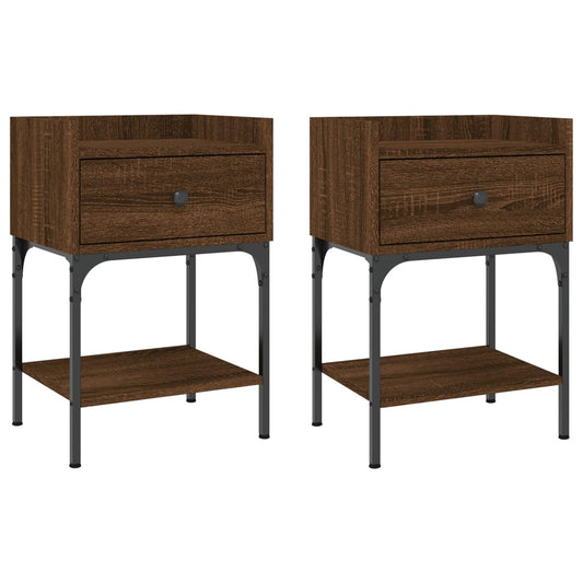 Bedside Tables 2 pcs Brown Oak 40.5x31x60 cm Engineered Wood Bedside Tables 2 pcs Brown Oak 40.5x31x60 cm Engineered Wood