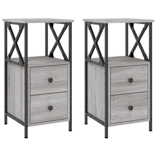 Bedside Cabinets 2 pcs Grey Sonoma 34x35.5x70cm Engineered Wood Bedside Cabinets 2 pcs Grey Sonoma 34x35.5x70cm Engineered Wood