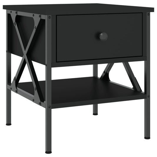 Bedside Table Black 40x42x45 cm Engineered Wood Bedside Table Black 40x42x45 cm Engineered Wood