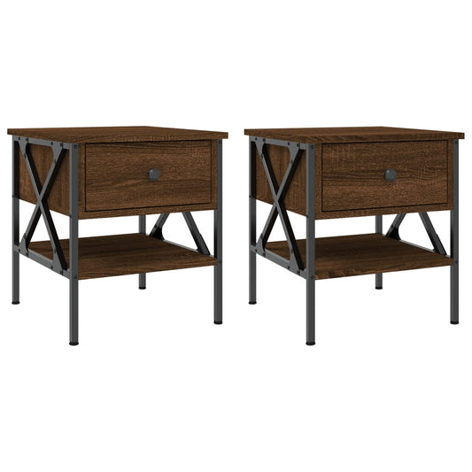Bedside Tables 2 pcs Brown Oak 40x42x45 cm Engineered Wood Bedside Tables 2 pcs Brown Oak 40x42x45 cm Engineered Wood