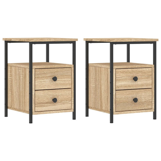 Bedside Cabinets 2 pcs Sonoma Oak 34x35.5x50 cm Engineered Wood Bedside Cabinets 2 pcs Sonoma Oak 34x35.5x50 cm Engineered Wood