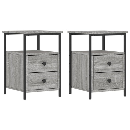 Bedside Cabinets 2 pcs Grey Sonoma 34x35.5x50cm Engineered Wood Bedside Cabinets 2 pcs Grey Sonoma 34x35.5x50cm Engineered Wood