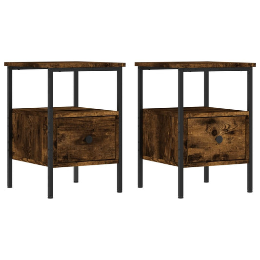 Bedside Cabinets 2 pcs Smoked Oak 34x36x50 cm Engineered Wood Bedside Cabinets 2 pcs Smoked Oak 34x36x50 cm Engineered Wood