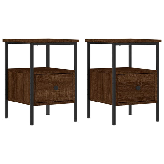 Bedside Cabinets 2 pcs Brown Oak 34x36x50 cm Engineered Wood Bedside Cabinets 2 pcs Brown Oak 34x36x50 cm Engineered Wood