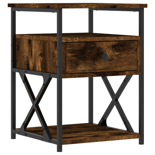 Bedside Cabinet | Smoked oak | Engineered wood and iron | Medium Bedside Cabinet | Smoked oak | Engineered wood and iron | Medium