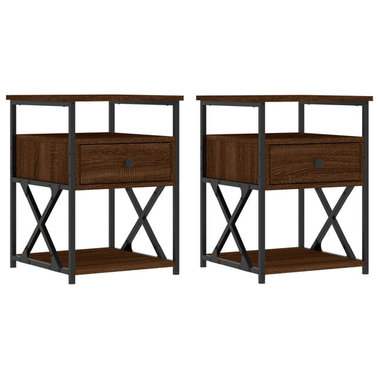 Bedside Cabinets 2 pcs Brown Oak 40x42x55 cm Engineered Wood Bedside Cabinets 2 pcs Brown Oak 40x42x55 cm Engineered Wood