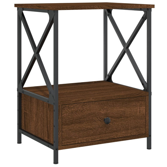 Bedside Table Brown Oak 50x41x65 cm Engineered Wood Bedside Table Brown Oak 50x41x65 cm Engineered Wood