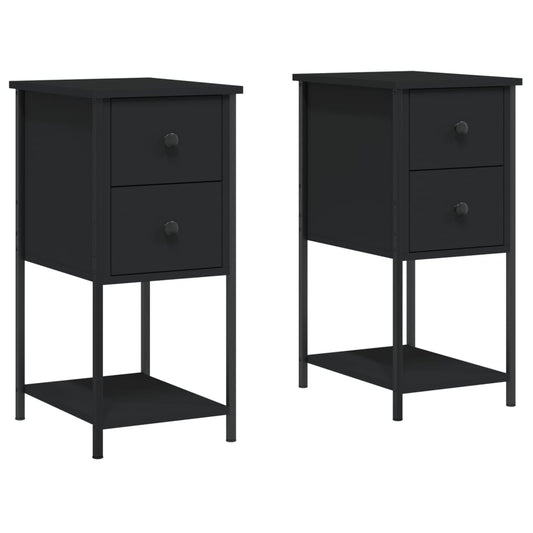 Bedside Cabinets 2 pcs Black 32x42x70 cm Engineered Wood Bedside Cabinets 2 pcs Black 32x42x70 cm Engineered Wood