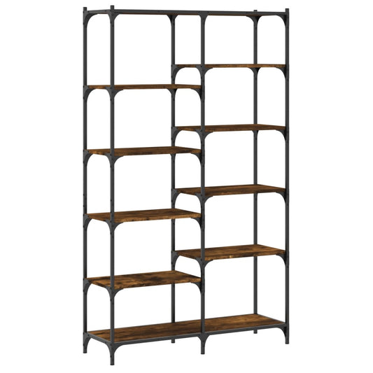 Bookshelf Smoked Oak 100x32x170 cm Engineered Wood and Iron Bookshelf Smoked Oak 100x32x170 cm Engineered Wood and Iron