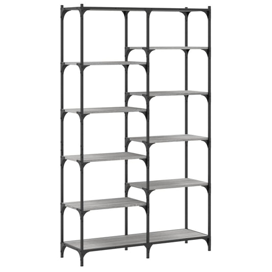 Bookshelf Grey Sonoma 100x32x170 cm Engineered Wood and Iron Bookshelf Grey Sonoma 100x32x170 cm Engineered Wood and Iron