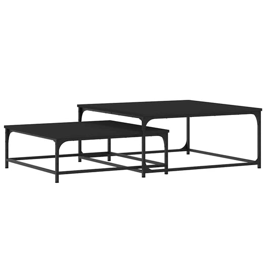 Nesting Coffee Tables 2 pcs Black Engineered Wood Nesting Coffee Tables 2 pcs Black Engineered Wood
