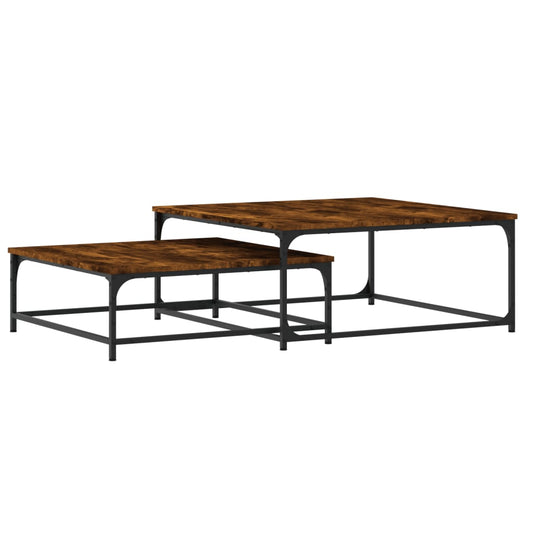 Nesting Coffee Tables 2 pcs Smoked Oak Engineered Wood Nesting Coffee Tables 2 pcs Smoked Oak Engineered Wood