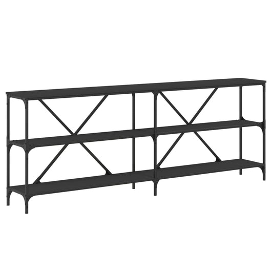 Console Table Black 200x30x75 cm Engineered Wood and Iron Console Table Black 200x30x75 cm Engineered Wood and Iron