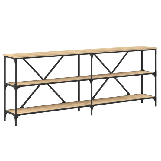 Console Table Sonoma Oak 200x30x75 cm Engineered Wood and Iron Console Table Sonoma Oak 200x30x75 cm Engineered Wood and Iron