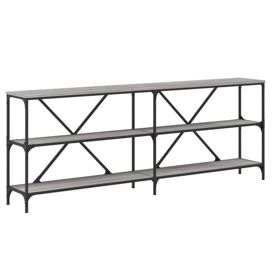 Console Table Grey Sonoma 200x30x75 cm Engineered Wood and Iron Console Table Grey Sonoma 200x30x75 cm Engineered Wood and Iron