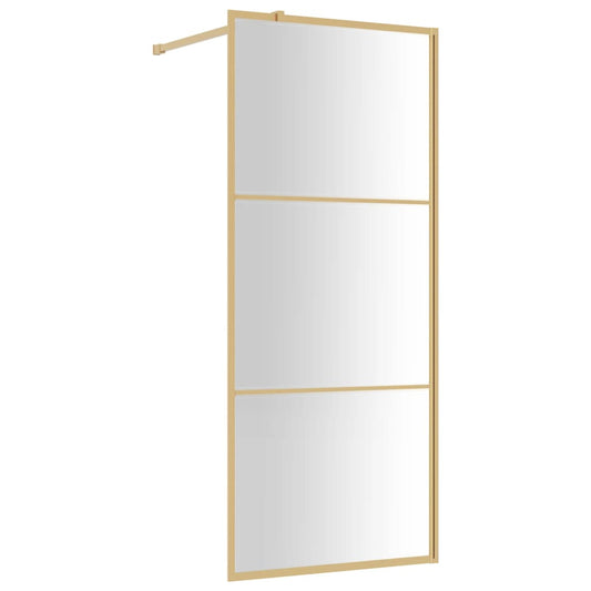 Walk-in Shower Wall with Clear ESG Glass Gold 90x195 cm Walk-in Shower Wall with Clear ESG Glass Gold 90x195 cm