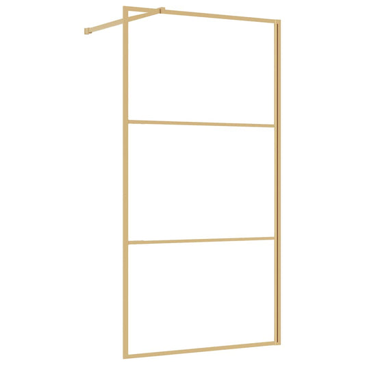 Walk-in Shower Wall Gold 115 x 195 cm Glass and Aluminium Walk-in Shower Wall Gold 115 x 195 cm Glass and Aluminium