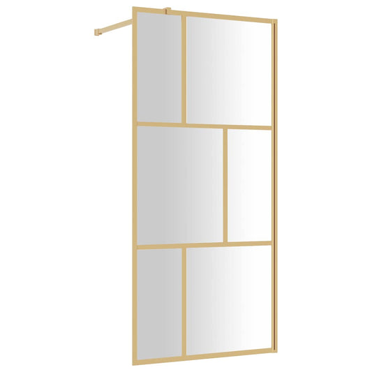 Walk-in Shower Wall with Clear ESG Glass Gold 80x195 cm Walk-in Shower Wall with Clear ESG Glass Gold 80x195 cm