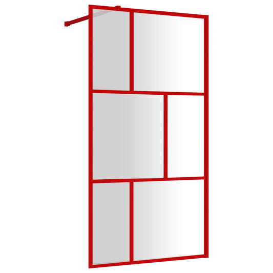 Walk-in Shower Wall with Clear ESG Glass Red 115x195 cm Walk-in Shower Wall with Clear ESG Glass Red 115x195 cm