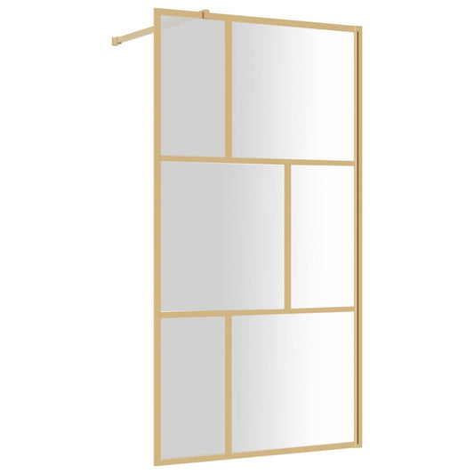 Walk-in Shower Wall with Clear ESG Glass Gold 115x195 cm Walk-in Shower Wall with Clear ESG Glass Gold 115x195 cm