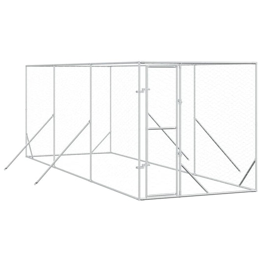 Outdoor Dog Kennel Silver 2x6x2 m Galvanised Steel Outdoor Dog Kennel Silver 2x6x2 m Galvanised Steel