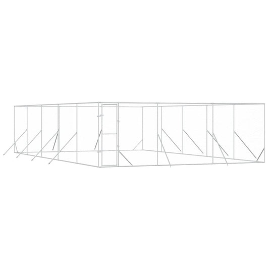 Outdoor Dog Kennel Silver 6x10x2 m Galvanised Steel Outdoor Dog Kennel Silver 6x10x2 m Galvanised Steel