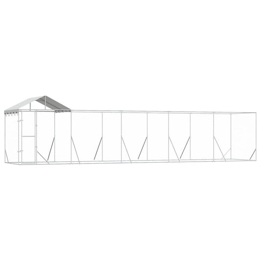 Outdoor Dog Kennel with Roof Silver 10x2x2.5 m Galvanised Steel Outdoor Dog Kennel with Roof Silver 10x2x2.5 m Galvanised Steel