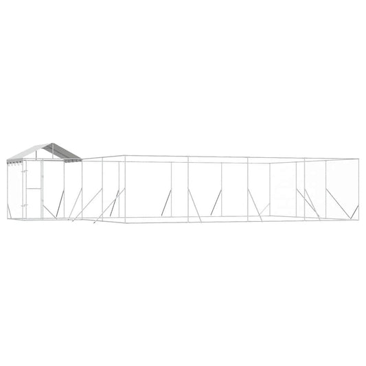 Outdoor Dog Kennel with Roof Silver 10x6x2.5 m Galvanised Steel Outdoor Dog Kennel with Roof Silver 10x6x2.5 m Galvanised Steel