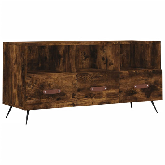 TV Cabinet Smoked Oak 102x36x50 cm Engineered Wood TV Cabinet Smoked Oak 102x36x50 cm Engineered Wood