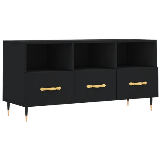 TV Cabinet Black 102x36x50 cm Engineered Wood TV Cabinet Black 102x36x50 cm Engineered Wood