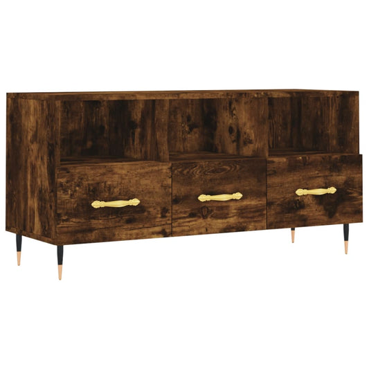 TV Cabinet Smoked Oak 102x36x50 cm Engineered Wood TV Cabinet Smoked Oak 102x36x50 cm Engineered Wood