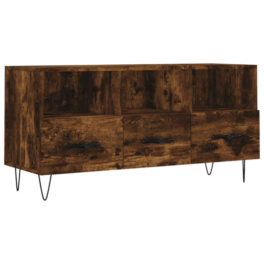 TV Cabinet Smoked Oak 102x36x50 cm Engineered Wood TV Cabinet Smoked Oak 102x36x50 cm Engineered Wood