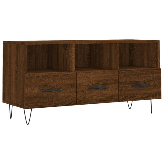 TV Cabinet Brown Oak 102x36x50 cm Engineered Wood TV Cabinet Brown Oak 102x36x50 cm Engineered Wood