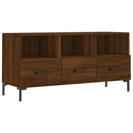 TV Cabinet Brown Oak 102x36x50 cm Engineered Wood TV Cabinet Brown Oak 102x36x50 cm Engineered Wood
