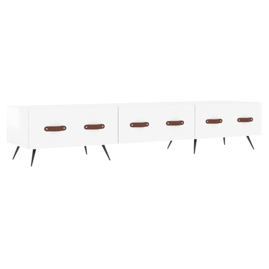 TV Cabinet High Gloss White 150x36x30 cm Engineered Wood TV Cabinet High Gloss White 150x36x30 cm Engineered Wood