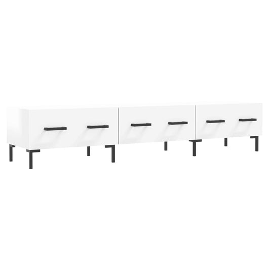 TV Cabinet High Gloss White 150x36x30 cm Engineered Wood TV Cabinet High Gloss White 150x36x30 cm Engineered Wood