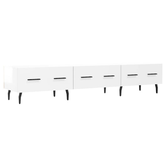 TV Cabinet High Gloss White 150x36x30 cm Engineered Wood TV Cabinet High Gloss White 150x36x30 cm Engineered Wood