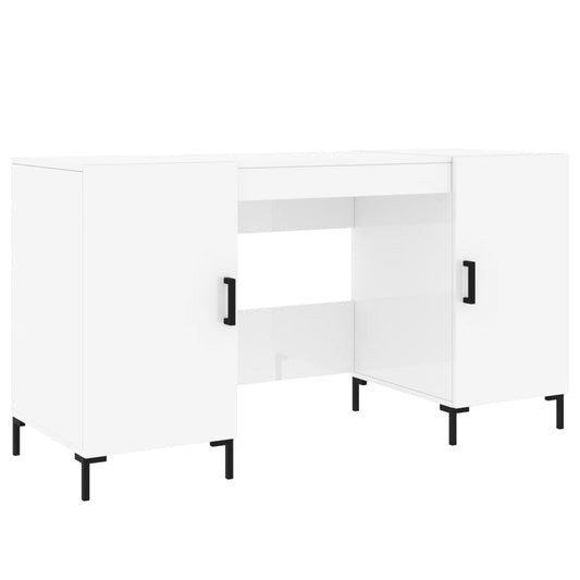 Desk High Gloss White 140x50x75 cm Engineered Wood Desk High Gloss White 140x50x75 cm Engineered Wood