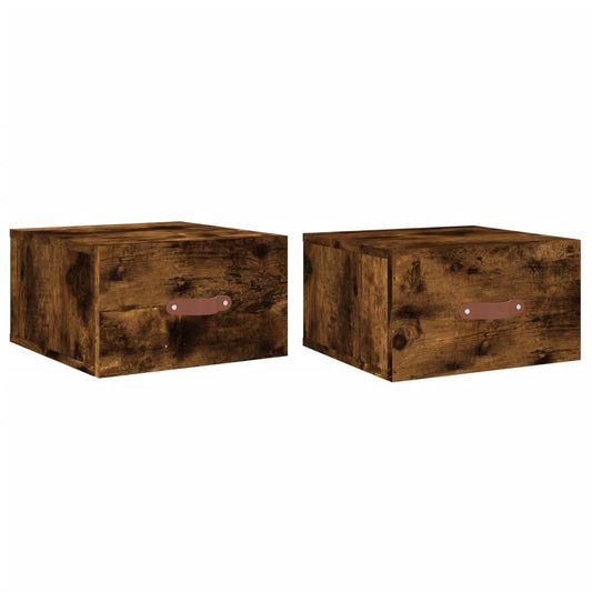 Wall-mounted Bedside Cabinets 2 pcs Smoked Oak 35x35x20 cm Wall-mounted Bedside Cabinets 2 pcs Smoked Oak 35x35x20 cm