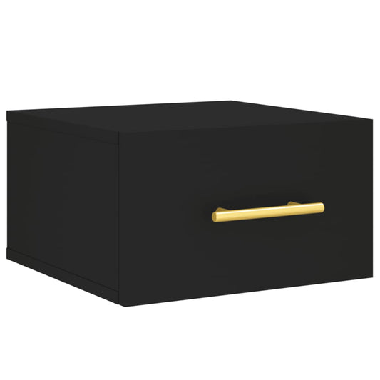 Wall-mounted Bedside Cabinet | Black | Engineered Wood Wall-mounted Bedside Cabinet | Black | Engineered Wood