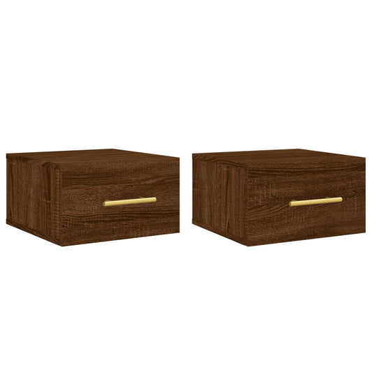 Wall-mounted Bedside Cabinets 2 pcs Brown Oak 35x35x20 cm Wall-mounted Bedside Cabinets 2 pcs Brown Oak 35x35x20 cm