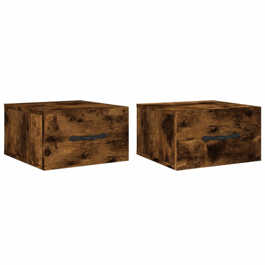 Wall-mounted Bedside Cabinets 2 pcs Smoked Oak 35x35x20 cm Wall-mounted Bedside Cabinets 2 pcs Smoked Oak 35x35x20 cm