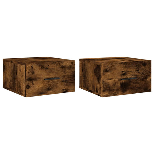 Wall-mounted Bedside Cabinets 2 pcs Smoked Oak 35x35x20 cm Wall-mounted Bedside Cabinets 2 pcs Smoked Oak 35x35x20 cm