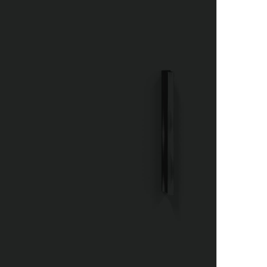 Wall Mounted Cabinet Black 69.5x34x90 cm Engineered Wood