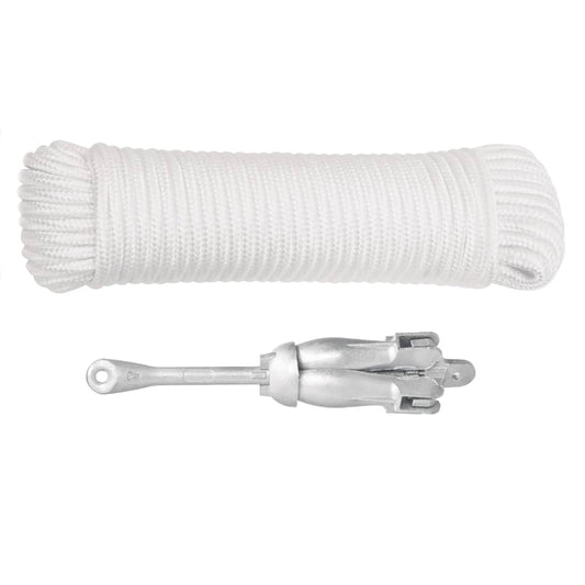 Folding Anchor with Rope Silver 1.5 kg Malleable Iron Folding Anchor with Rope Silver 1.5 kg Malleable Iron