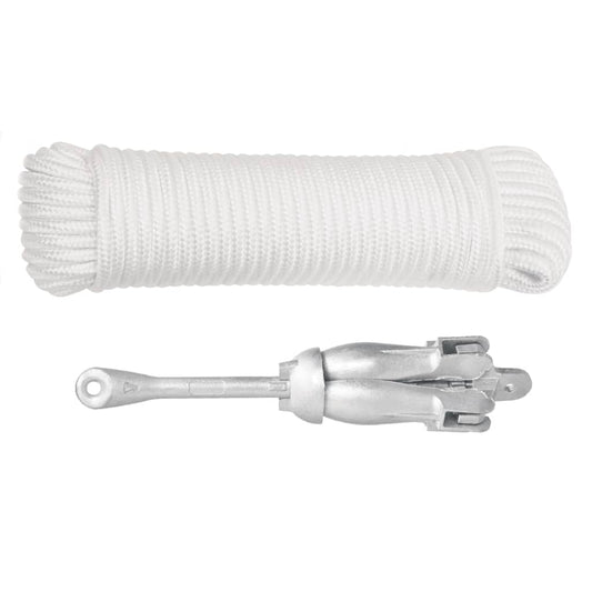 Folding Anchor with Rope Silver 2.5 kg Malleable Iron Folding Anchor with Rope Silver 2.5 kg Malleable Iron