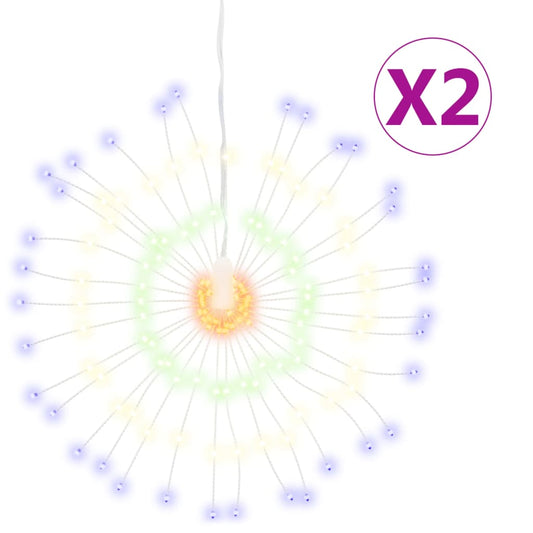 Christmas Starburst Lights 140 LEDs 2 pcs Multicolour 17 cm Christmas Starburst Lights 140 LEDs 2 pcs Multicolour 17 cm