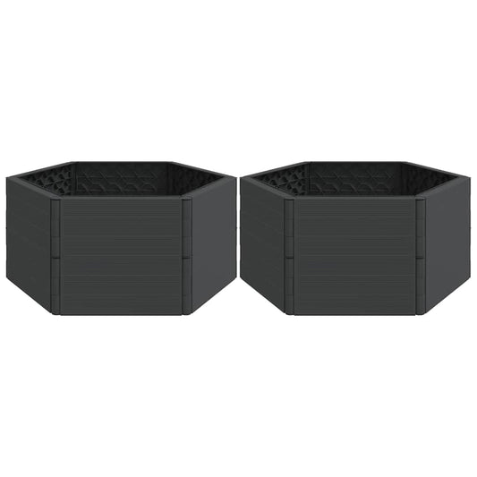 Garden Planters 2 pcs Anthracite PP Garden Planters 2 pcs Anthracite PP