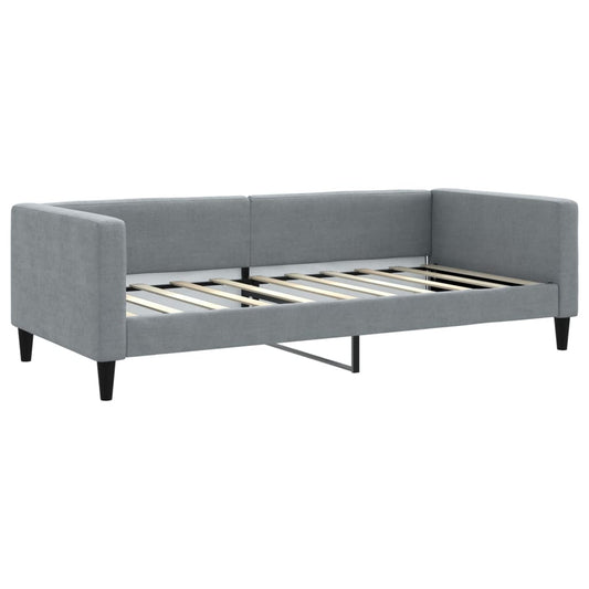 Day Bed without Mattress Light Grey 90x190 cm Fabric Day Bed without Mattress Light Grey 90x190 cm Fabric