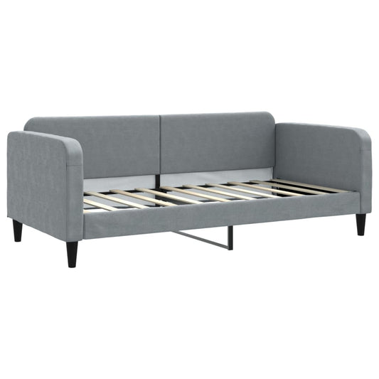 Day Bed without Mattress Light Grey 90x190 cm Fabric Day Bed without Mattress Light Grey 90x190 cm Fabric